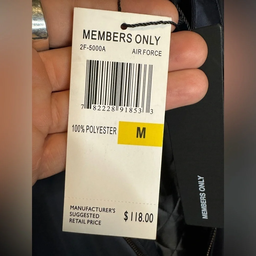 Members only jacket size medium in navy new with tags​​​​
